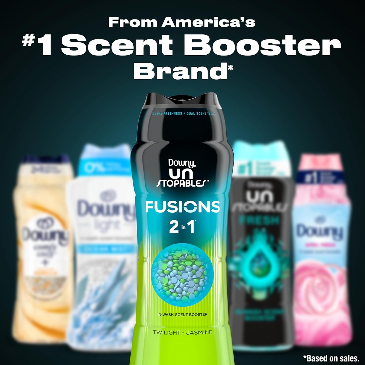 Downy Unstopables Fusions Scent Duos Laundry Beads – Twilight & Jasmine Fragrance Booster for Yoga Room Linens and Meditation Space Sheets