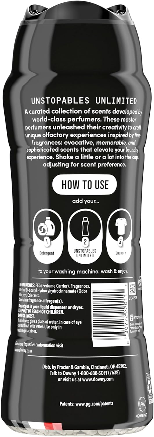 Downy Unstopables Unlimited Collection No. 09 Eucalyptus In-Wash Scent Booster Beads – Calming Spa Fragrance for Meditation Corner Linens, 21.1 oz