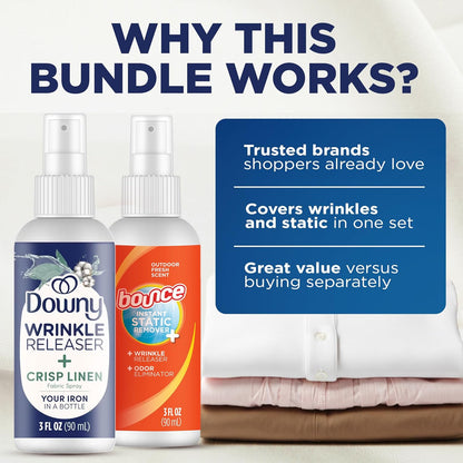 Downy Wrinkle Release Spray Bundle – Office Ready Touch-Up, Fast Wrinkle Fix for Busy Professionals