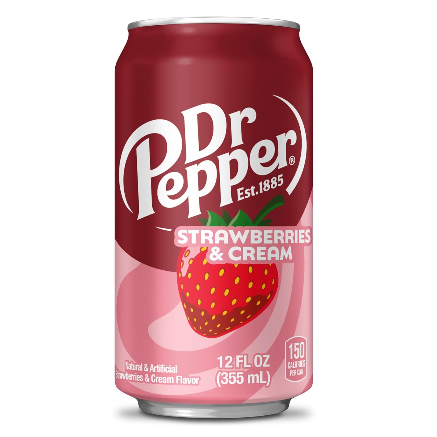 Dr Pepper Strawberries and Cream Soda 12-Pack – Portable Cans for Picnics, Camping, and Backyard Dining
