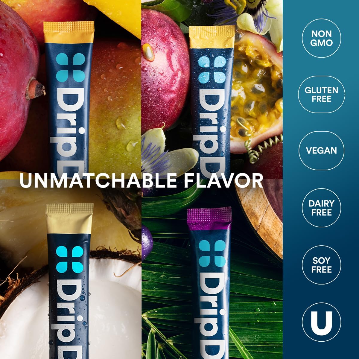 DripDrop Hydration Packets – Tropical Electrolyte Powder Sticks for Hiking, Camping, and Trail Recovery