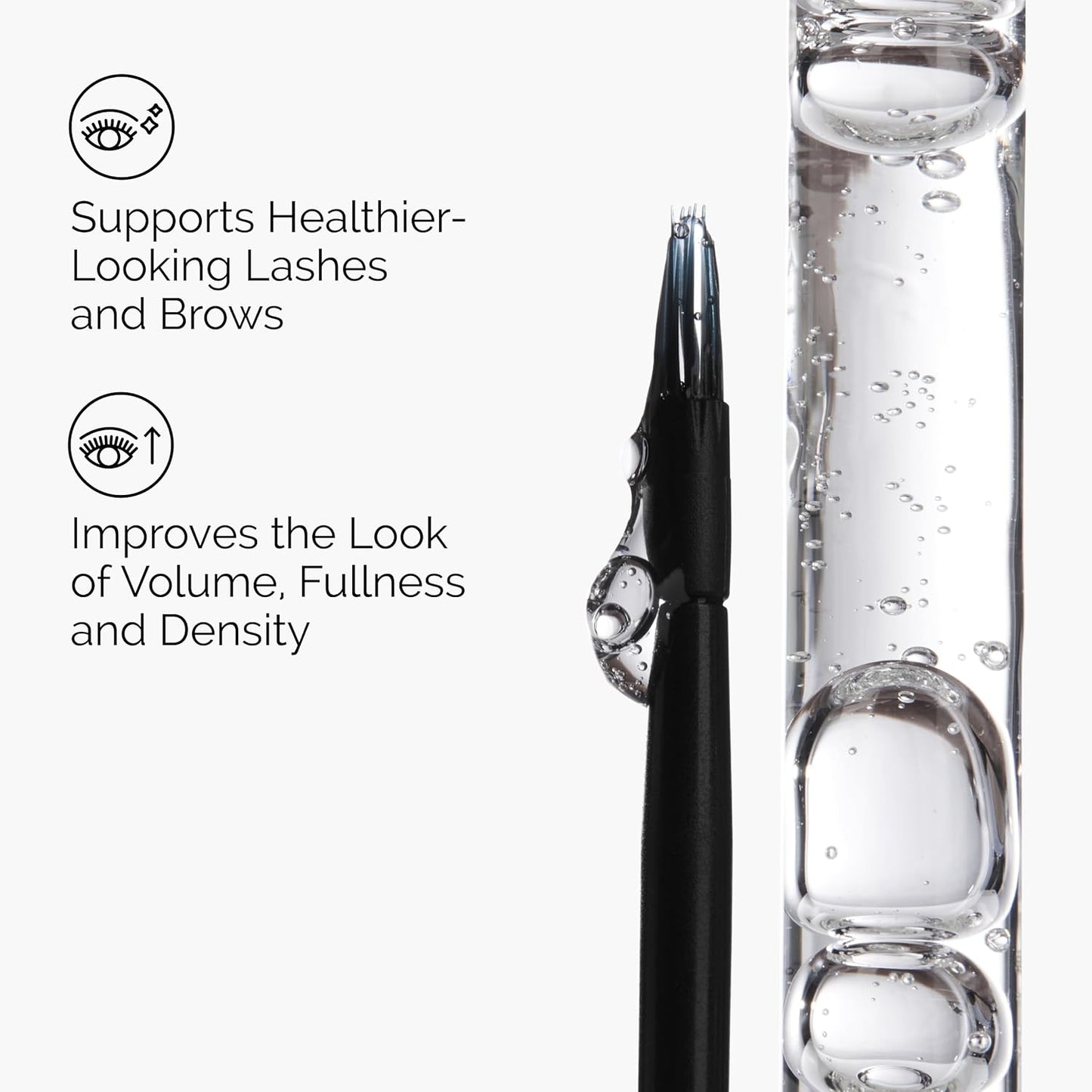 drop applicator for precise thin-layer application along lash line and brows