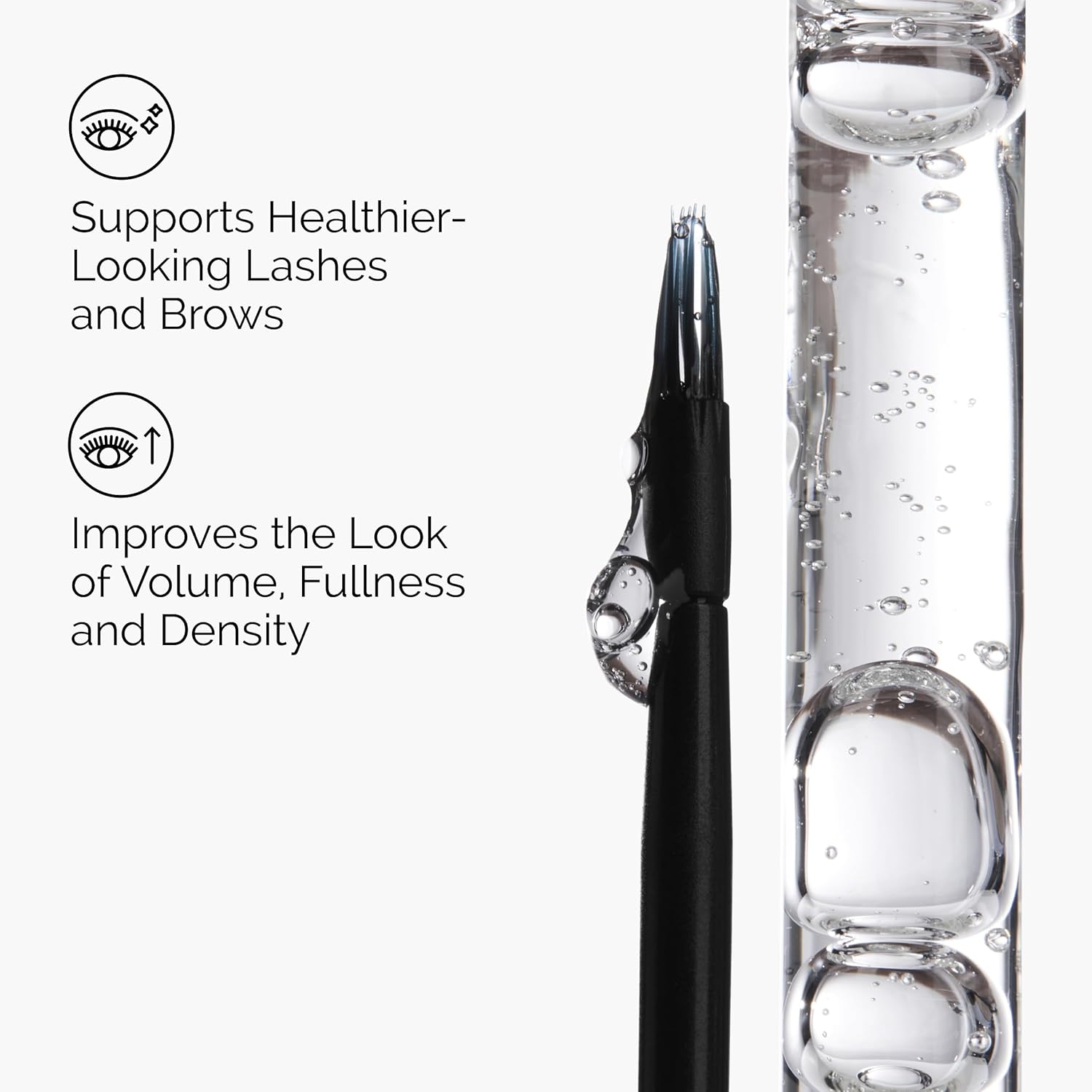 drop applicator for precise thin-layer application along lash line and brows