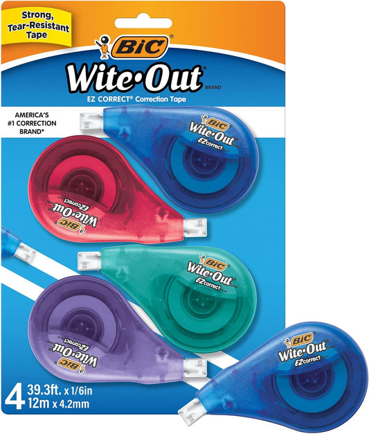 dry-application film-based correction tape (no liquid, no drying wait)