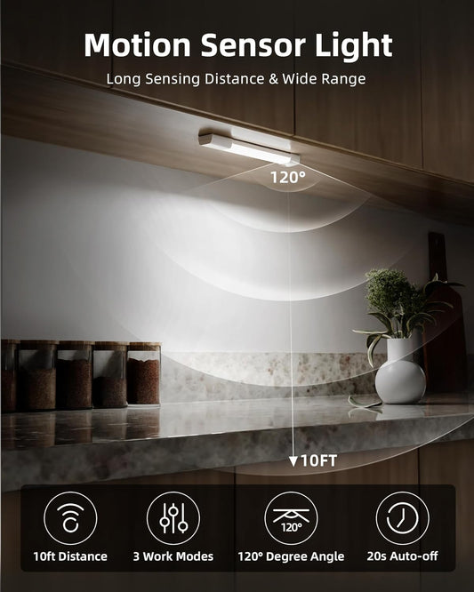 dual operating modes: auto (motion-activated in low light) and always-on for sustained tasks
