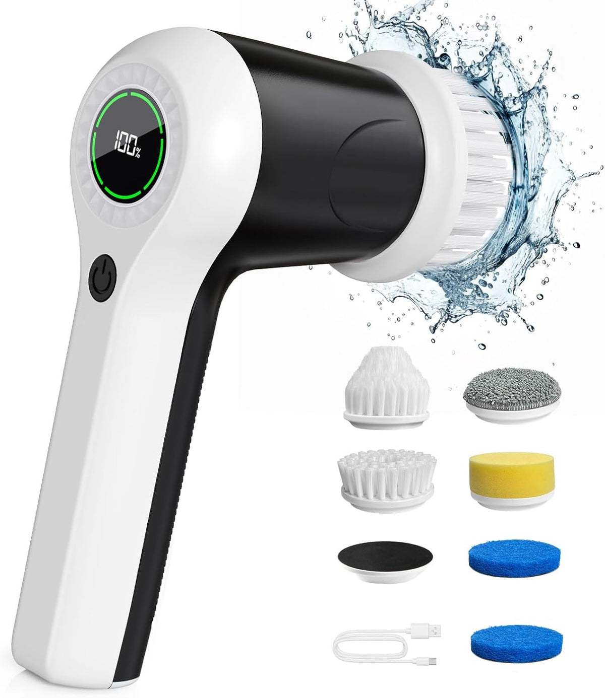 dual-speed motor: 350 rpm normal clean and 400 rpm deep clean with one-click switch