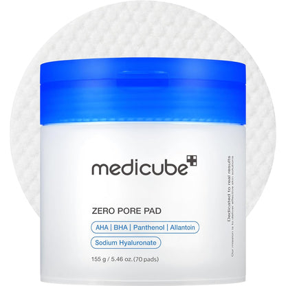 dual-textured pad: embossed side for exfoliation, silky side for absorption