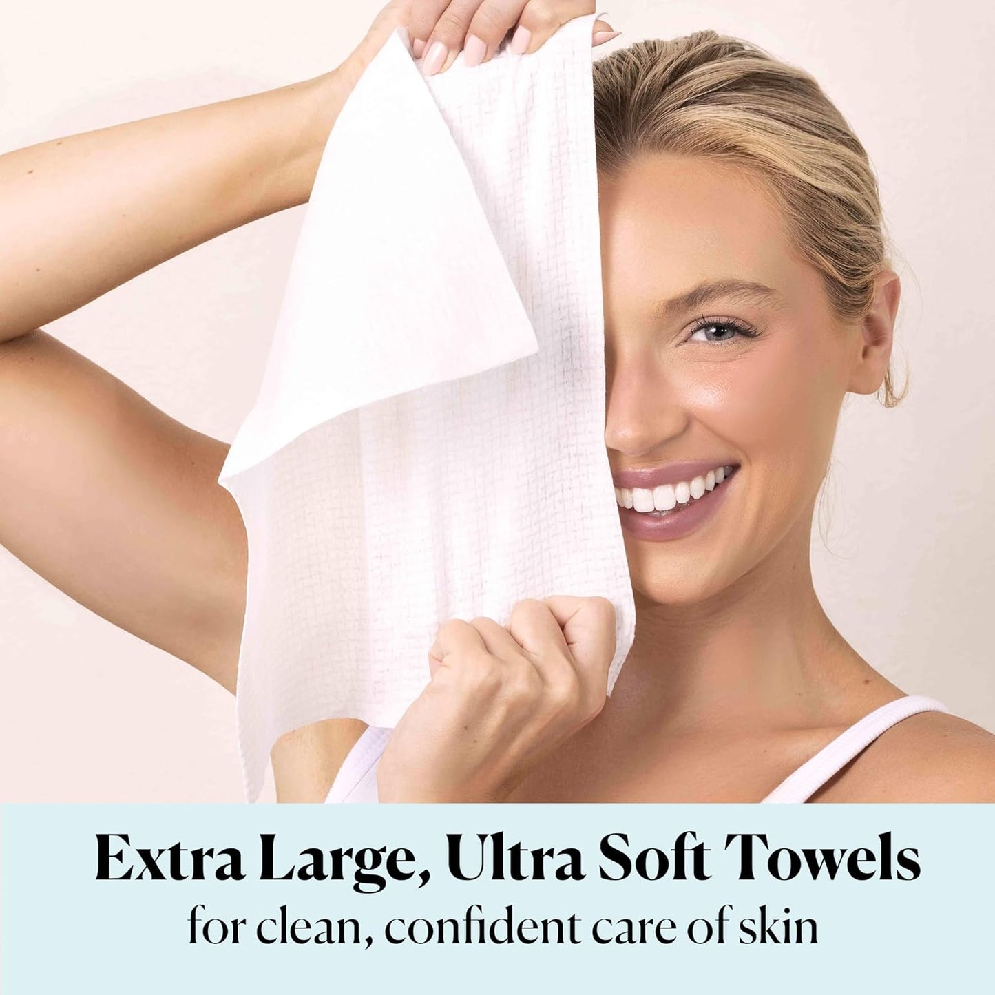 dual-textured surface (smooth side for drying, textured side for exfoliation)