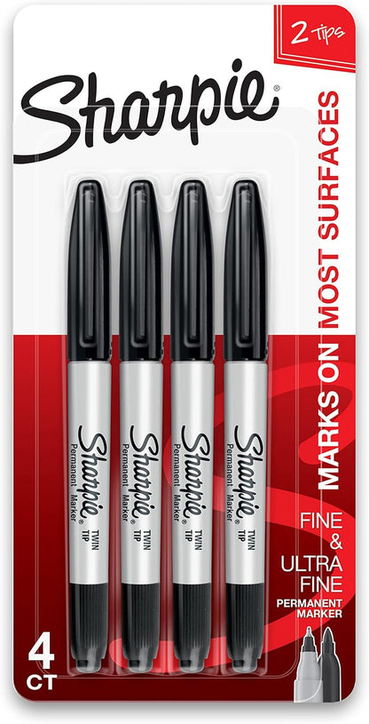 dual-tip design combining a fine point and an ultra-fine point in one marker