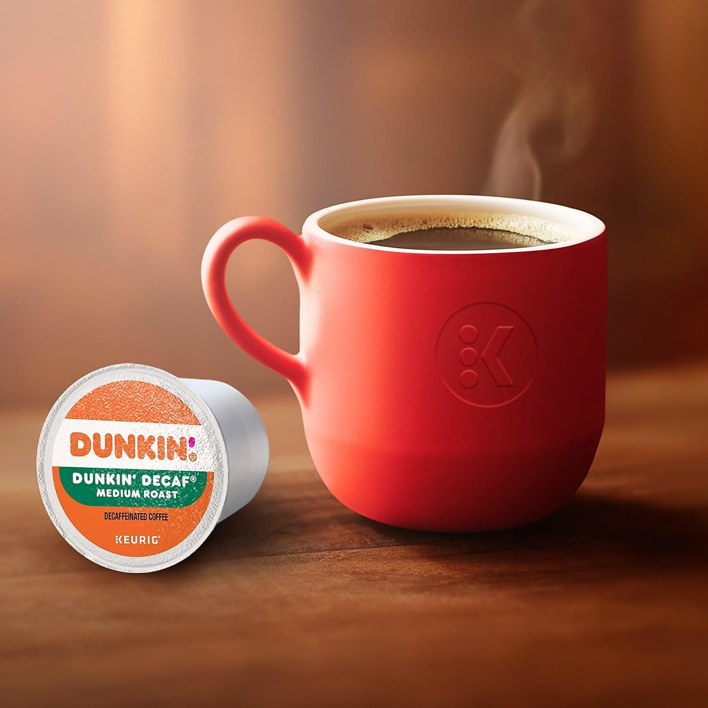 Dunkin' Decaf K-Cup Pods – No-Mess Single-Serve Brew for a Clutter-Free Counter