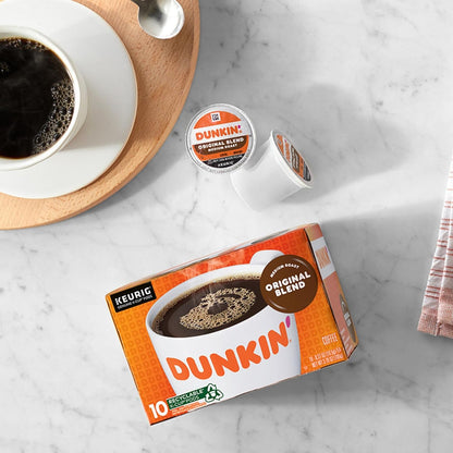 Dunkin' Original Blend K-Cup Pods for Home Office Focus, Medium Roast Single-Serve Coffee for Quick Morning Brews