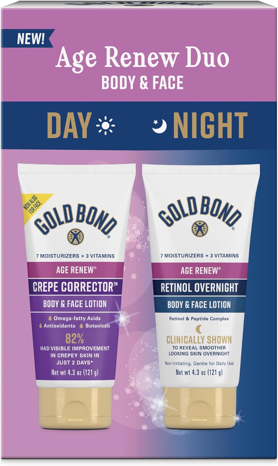 duo set containing 4.3 oz crepe corrector day lotion and 4.3 oz retinol overnight lotion