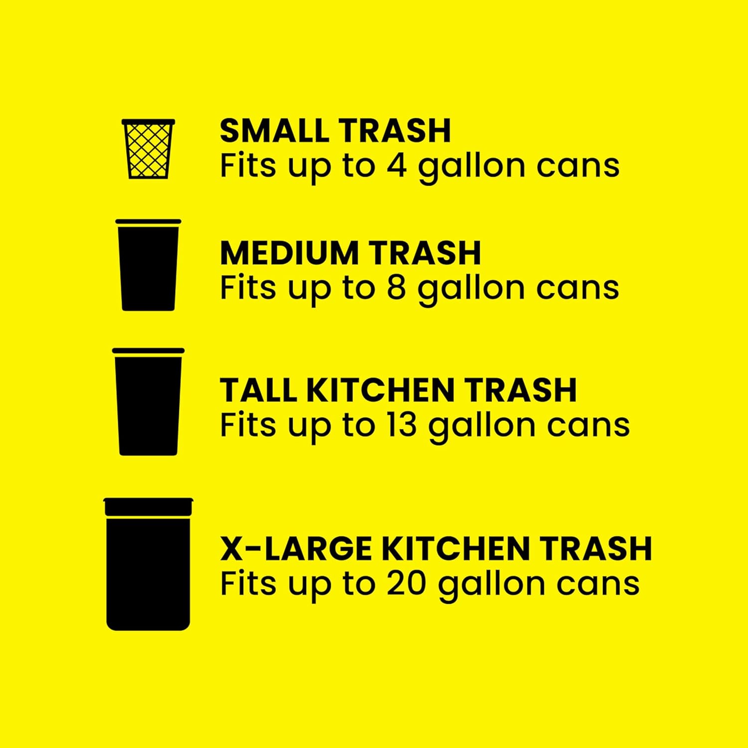 durable 3-ply drawstring that grips the can rim for a secure fit