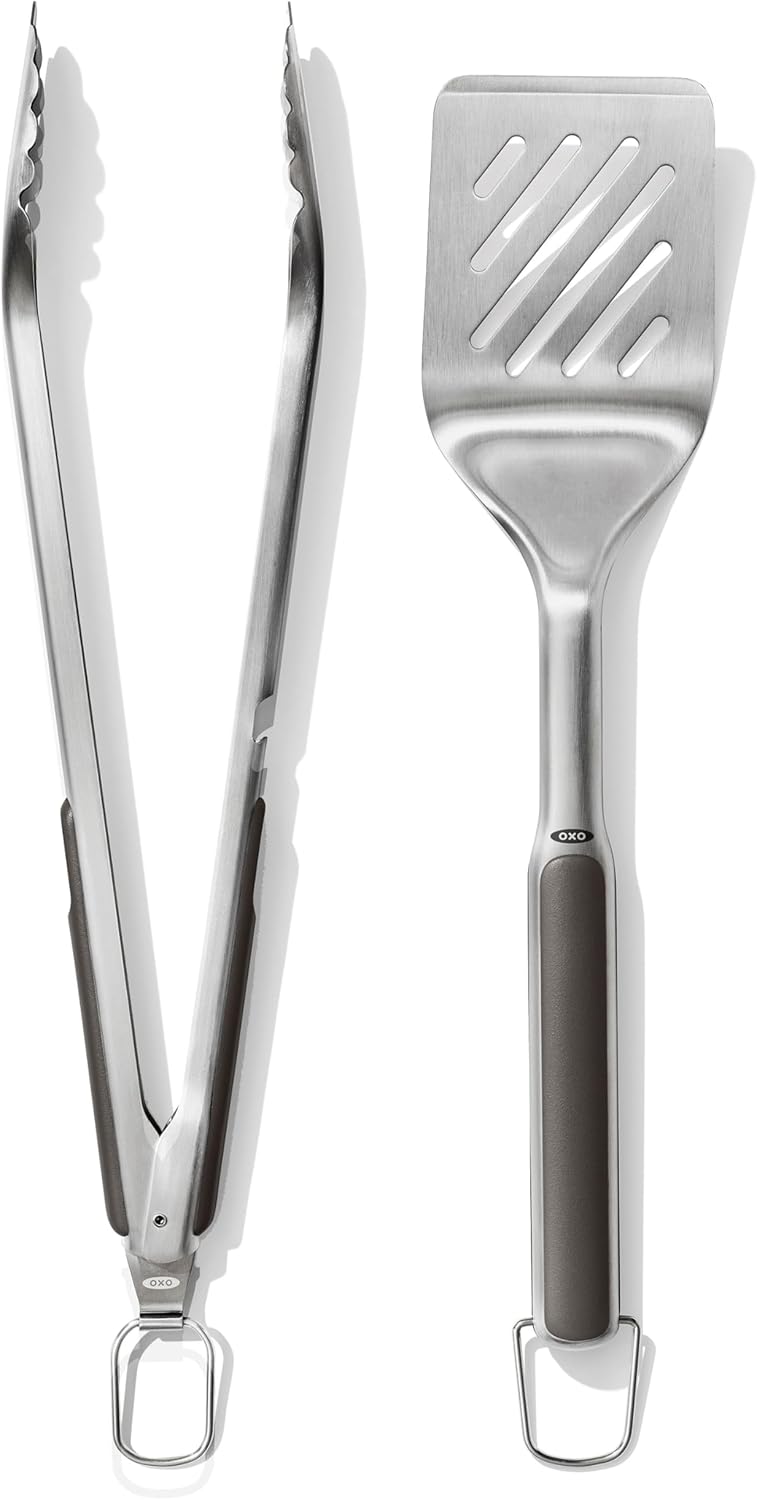 durable stainless steel turner with wide, beveled head for sliding under food