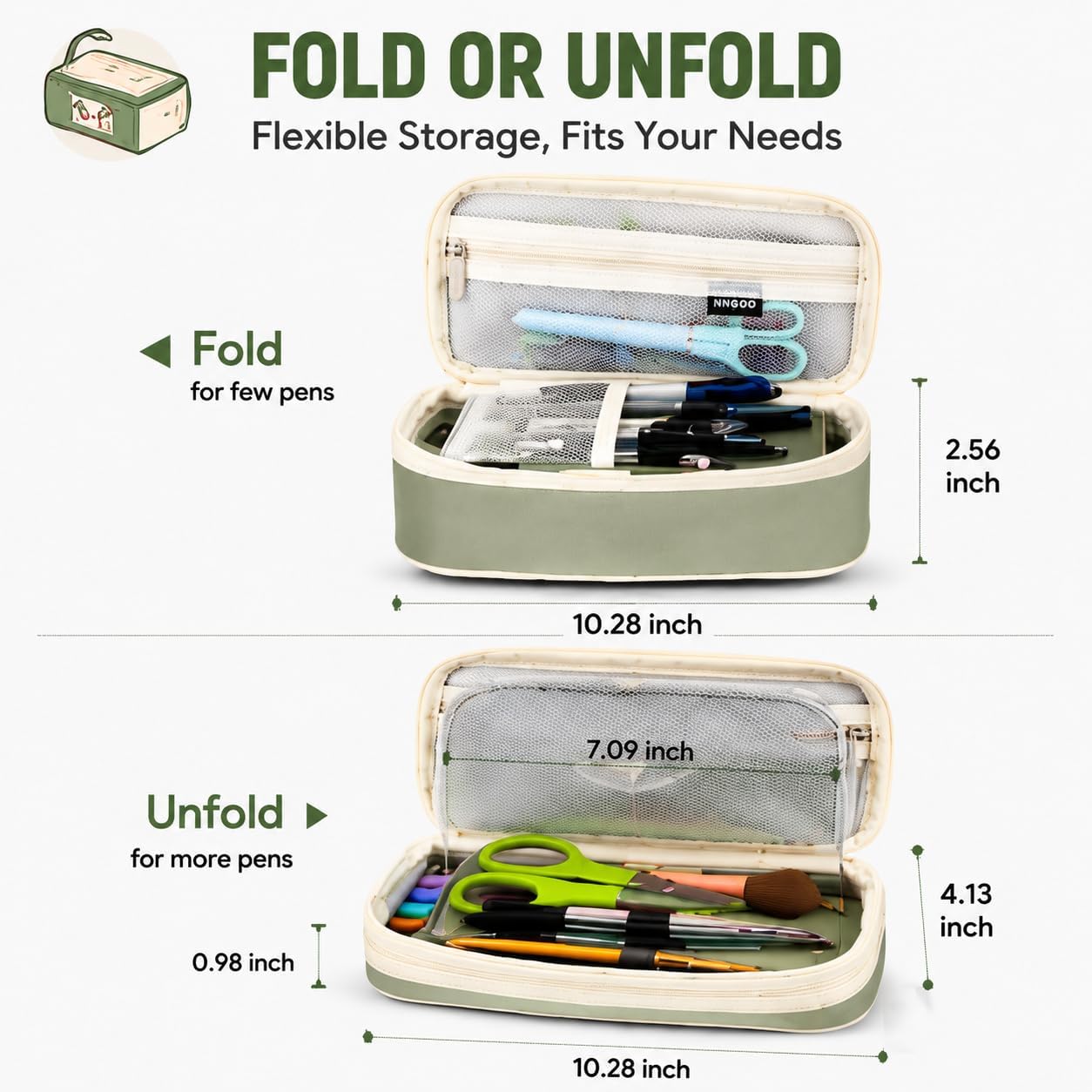 durable zipper closure that keeps contents secure during transport