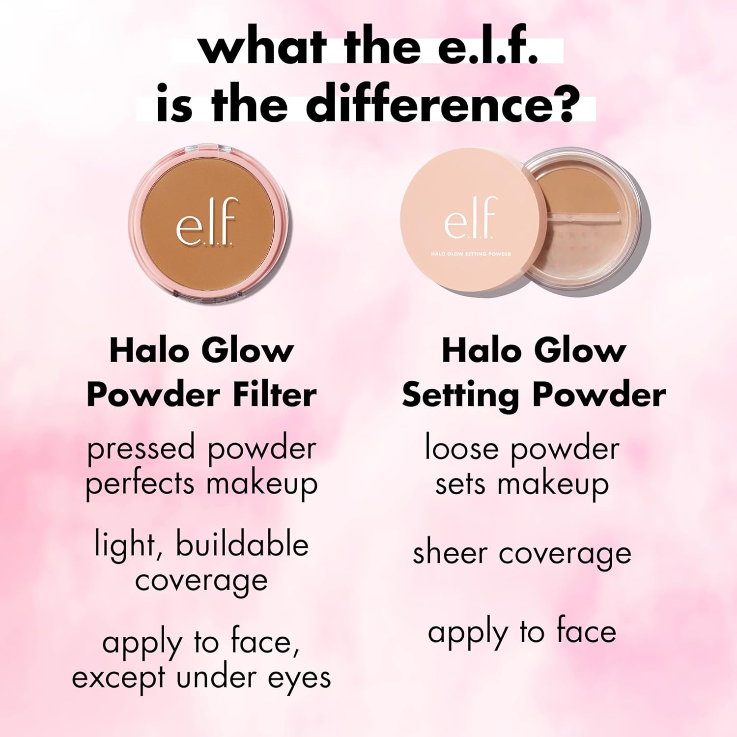 e.l.f. Halo Glow Powder Filter — Clean Vanity Essential, One-Compact Setting Powder and Base in a Neutral Palette