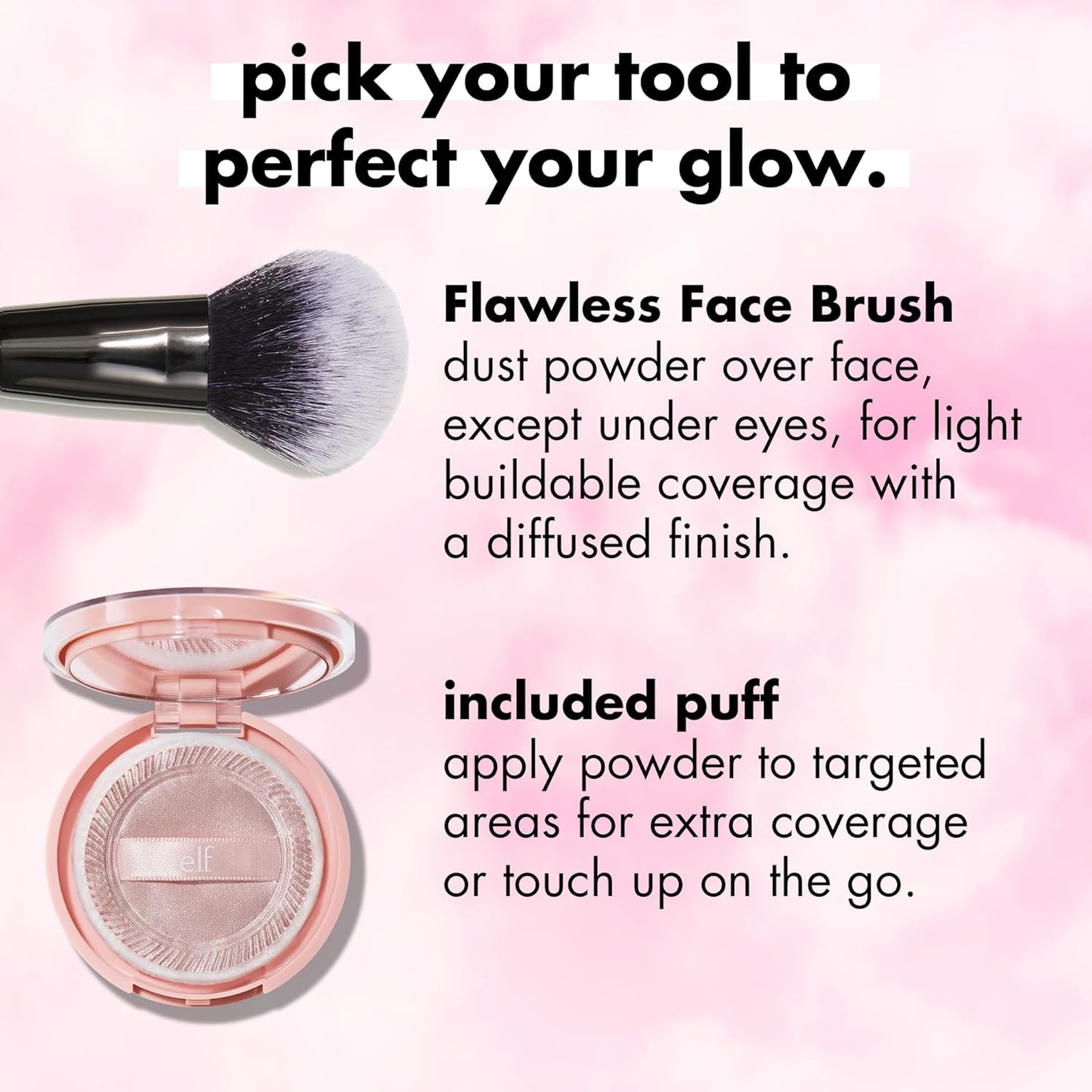 e.l.f. Halo Glow Powder Filter — Clean Vanity Essential, One-Compact Setting Powder and Base in a Neutral Palette