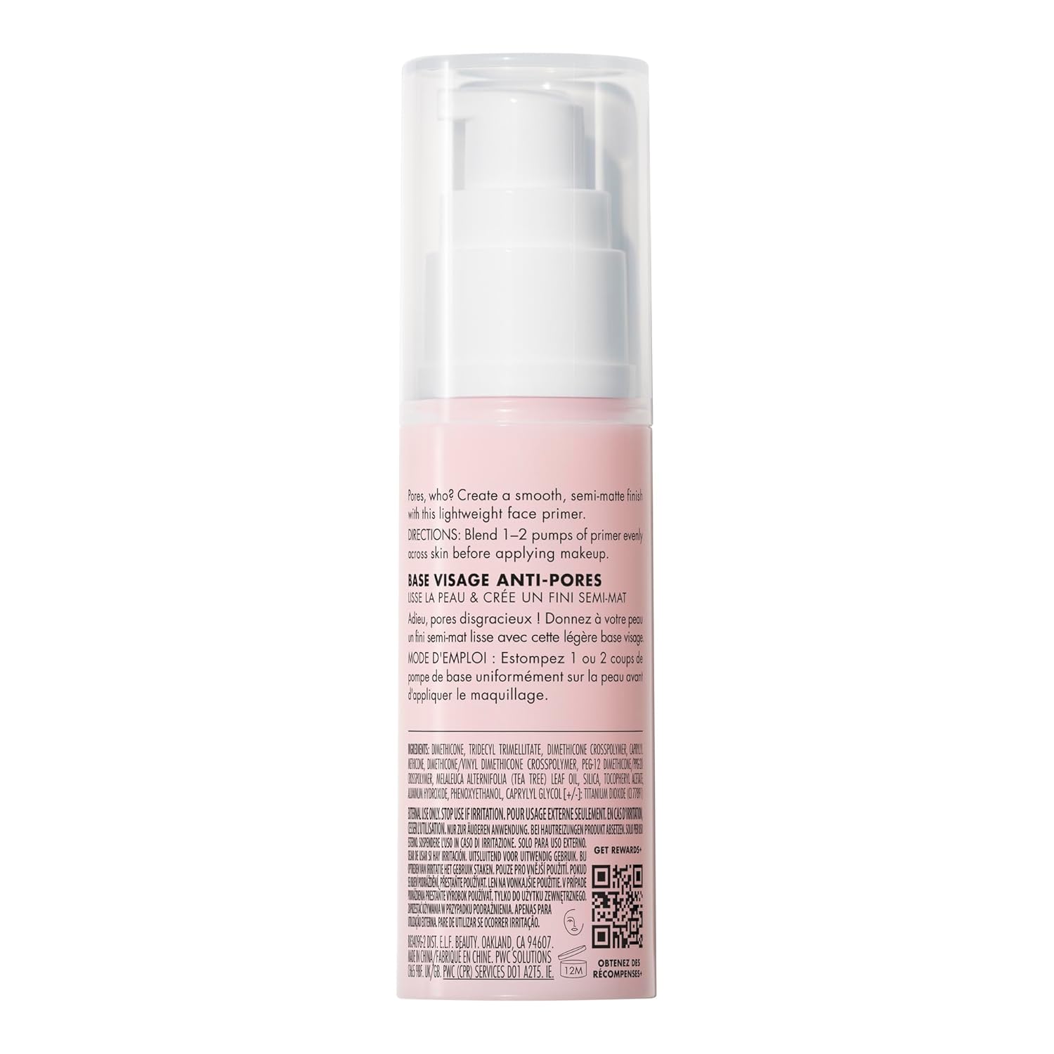 e.l.f. Poreless Face Primer – Daily Self-Care Ritual for Mindful Beauty Lovers, Smoothing Pore-Minimizing Base