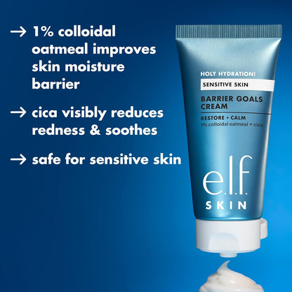 e.l.f. SKIN Holy Hydration! Barrier Goals Cream — Sensitive Skin Face Cream for a Soothing Bath Time Reset