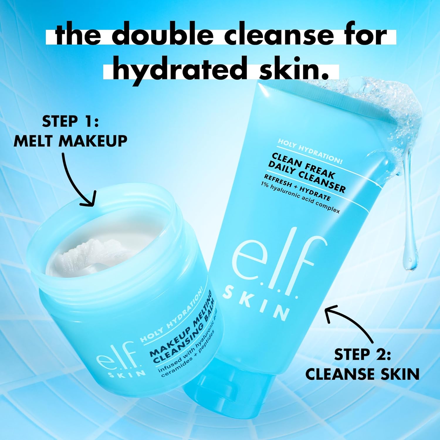 e.l.f. SKIN Holy Hydration! Clean Freak Cleanser – Affordable Mother's Day Gift, Gentle Hyaluronic Acid Gel Wash