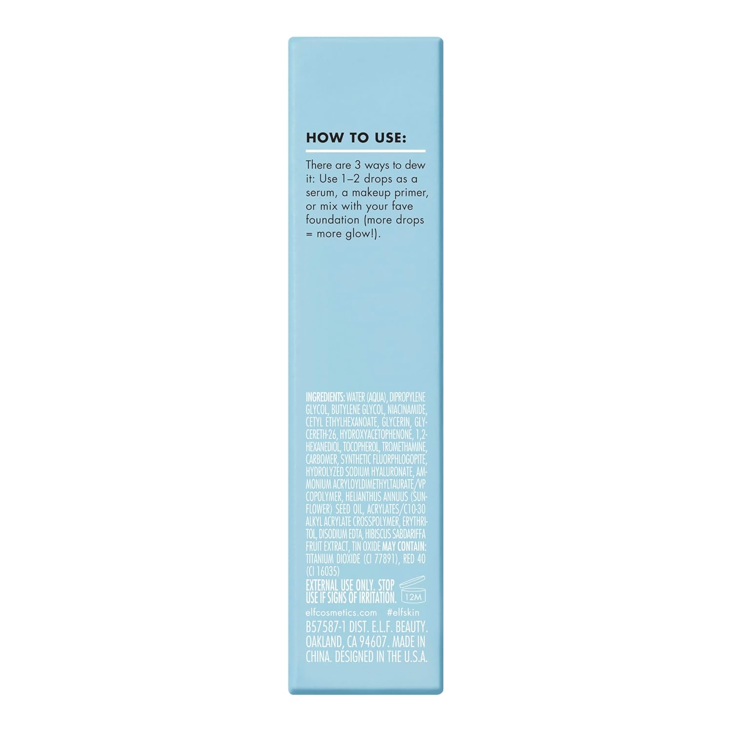 e.l.f. SKIN Holy Hydration! Thirst Burst Drops Mini – Self-Care Bathroom Ritual Staple, Plumping Niacinamide Serum