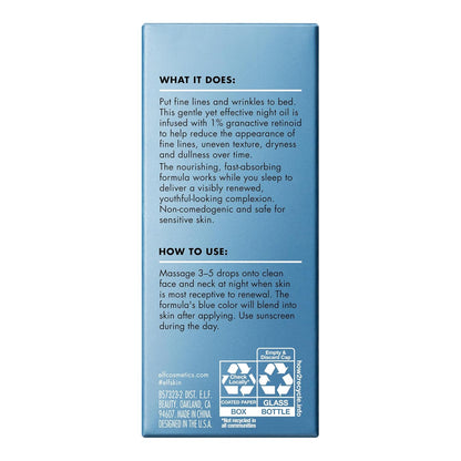 e.l.f. SKIN Youth Boosting Blue-ty Sleep Night Oil – Bedtime Wind-Down Treatment for Smoother, Restored Skin