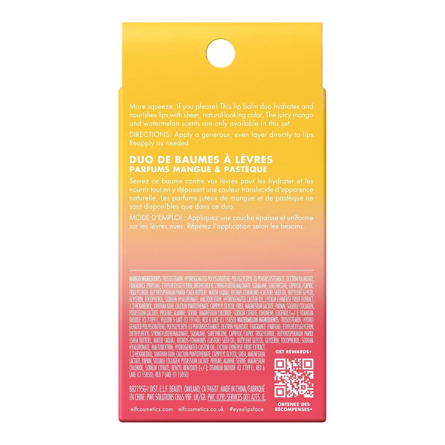 e.l.f. Squeeze Me More Lip Balm Duo – Pocket-Sized Lip Hydration for Travel, Hiking, and Commute Touch-Ups