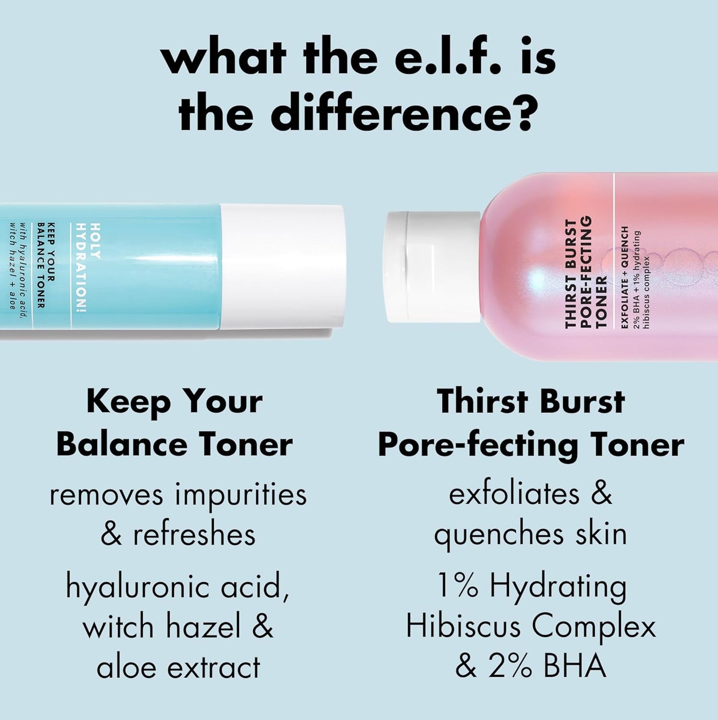 e.l.f. Thirst Burst Pore-fecting Toner – Wind-Down Spa Moment with BHA Exfoliation and Hibiscus Hydration