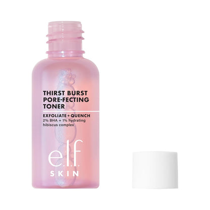 e.l.f. Thirst Burst Pore-fecting Toner – Wind-Down Spa Moment with BHA Exfoliation and Hibiscus Hydration