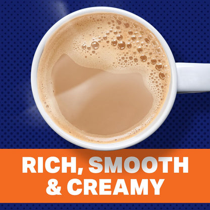 each 9 oz canister yields approximately 9 servings at 2 rounded tablespoons per 12 oz cup