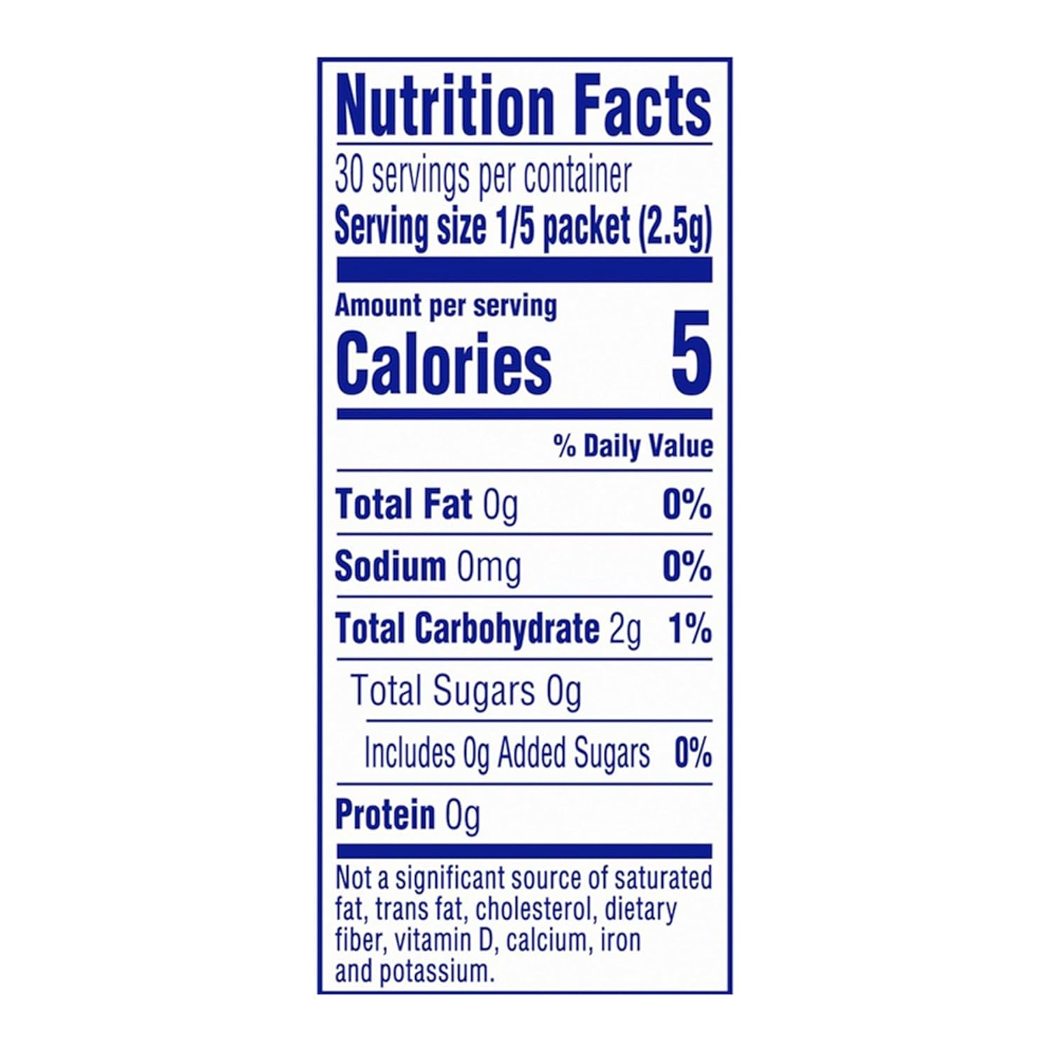 each packet makes 5 servings (one 2-quart pitcher) when mixed with 8 cups of water