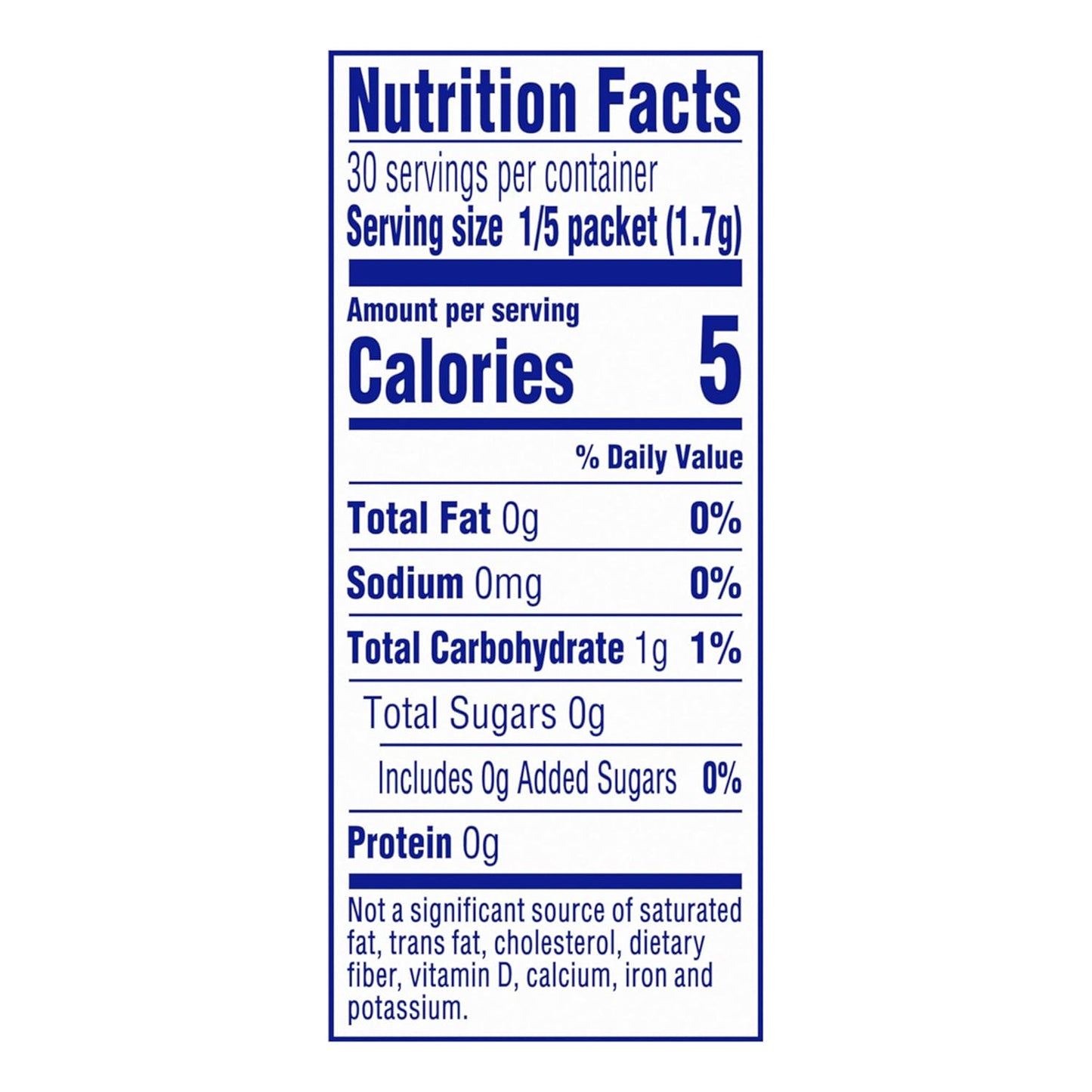 each packet makes one 2-quart pitcher or 5 servings