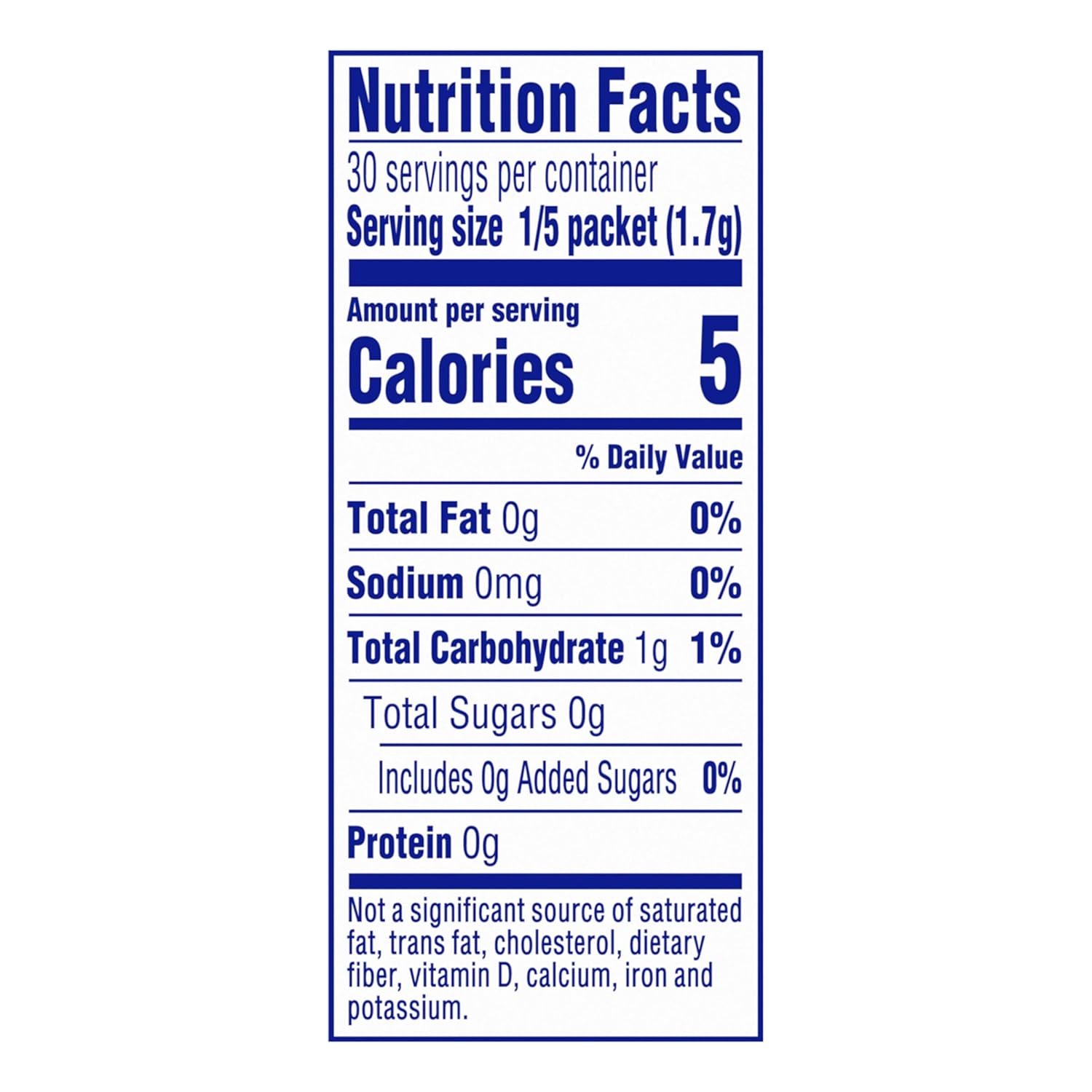 each packet makes one 2-quart pitcher or 5 servings