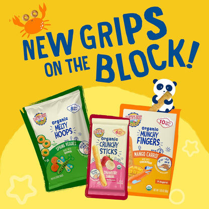 Earth's Best Organic Melty Hoops – Wholesome Organic Baby Snack for Mindful First Foods, Real Fruit and Vegetable Pieces