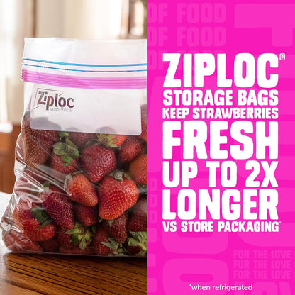 easyguide texture along sandwich and snack bag zippers for tactile sealing confidence