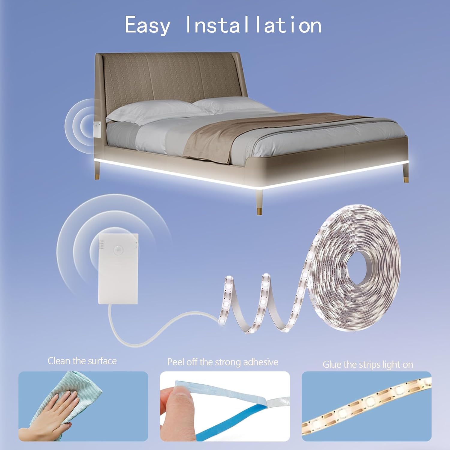 echosari Battery Operated Tape Light — Cozy Accent Lighting for Closets, Wardrobes, and Pantry Doorways