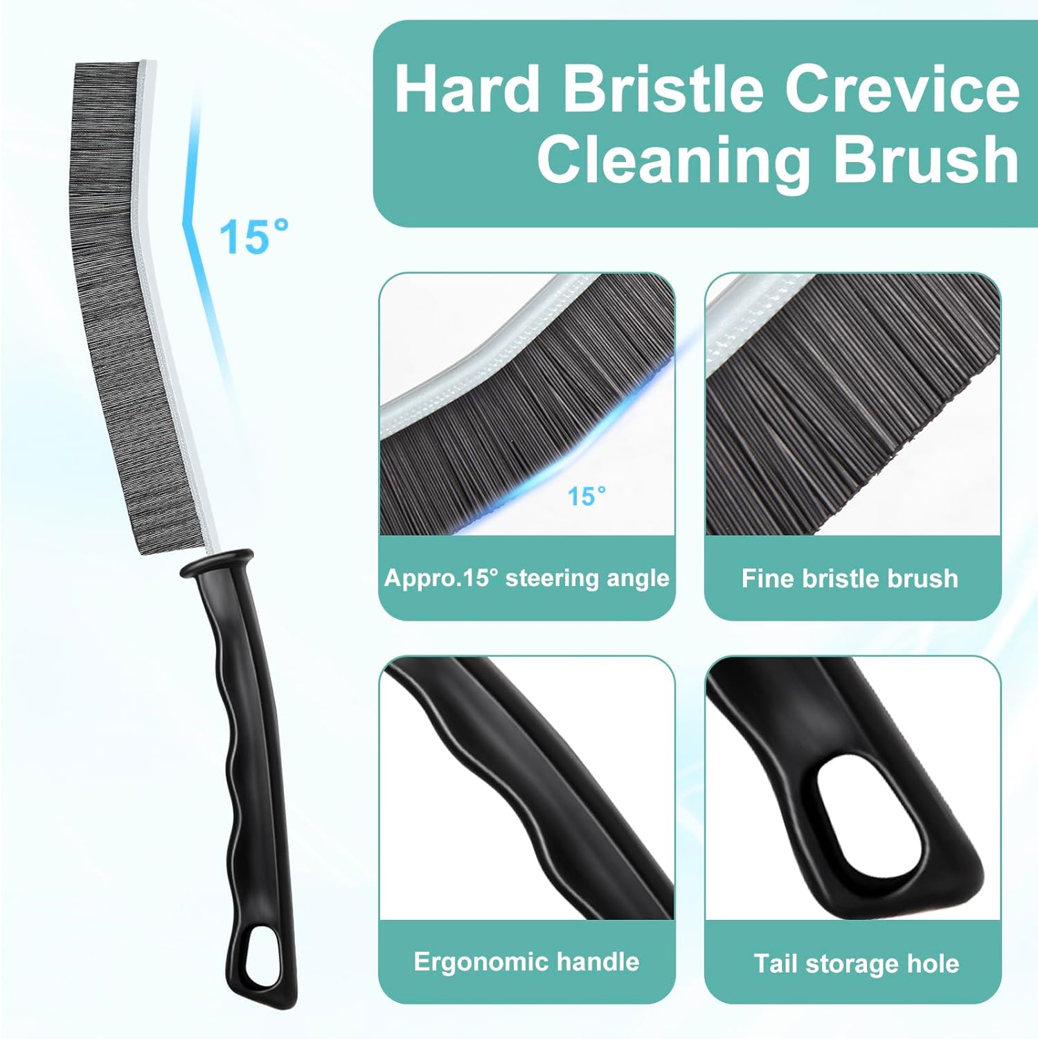 ECOZAY Hard-Bristled Grout Brush – Simple, Space-Saving Design for the Less-Is-More Home