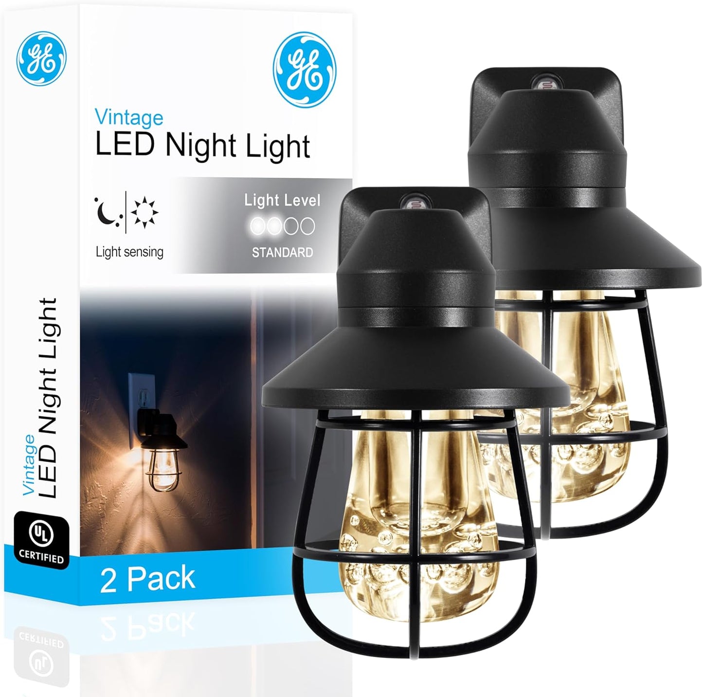 edison-style acrylic bulb emitting 2200k warm white light