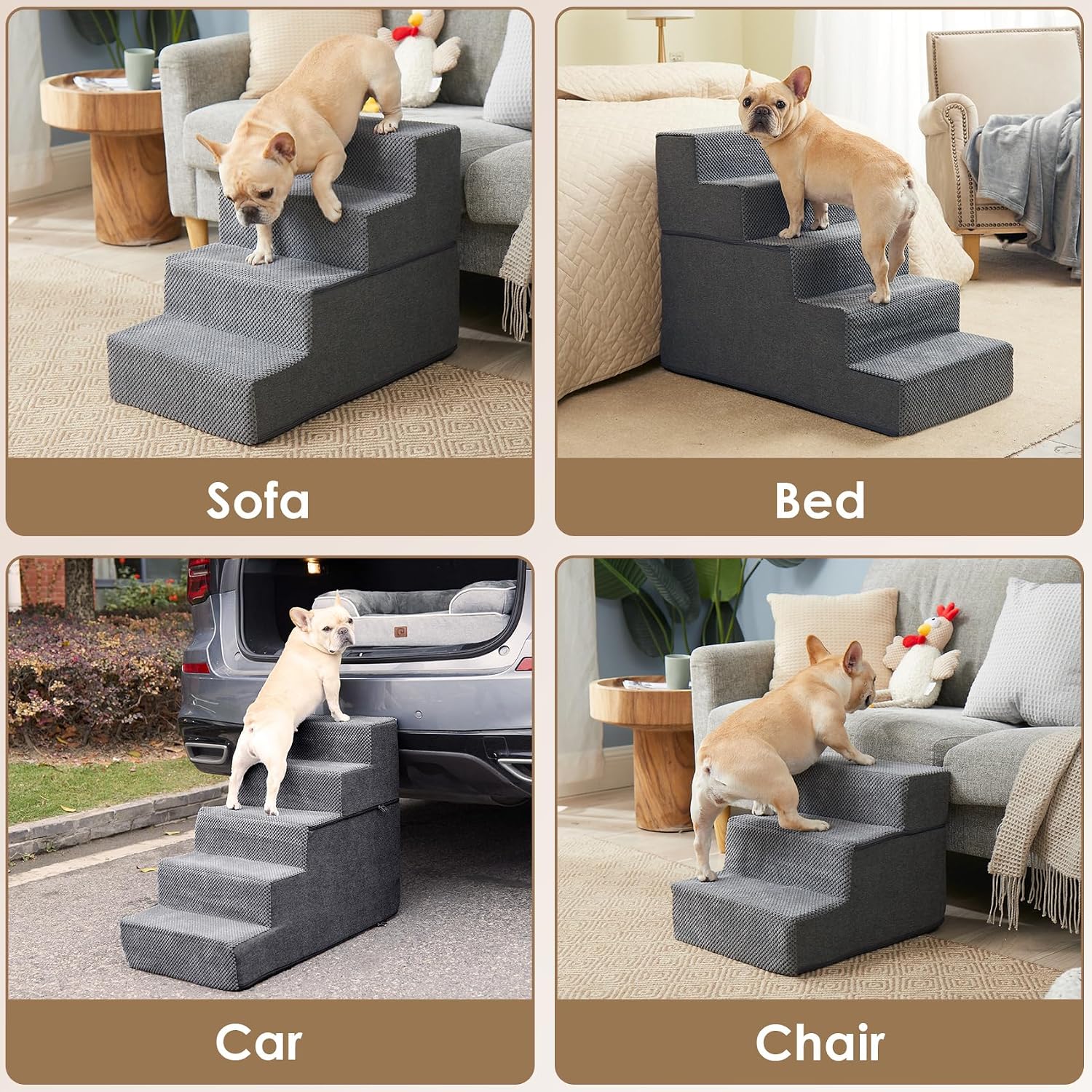 EHEYCIGA Dog Stairs for Bed 18" – Thoughtful Gift for New Puppy Parents and Senior Pet Owners