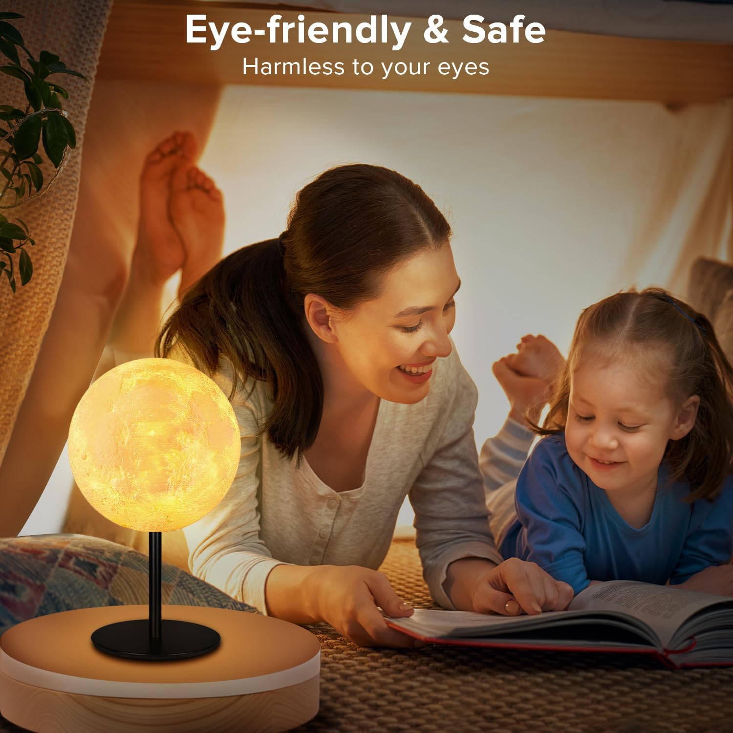Ehobroc Moon Lamp – Unique Housewarming Present, Dimmable Bedside Lamp with 30 Light Modes