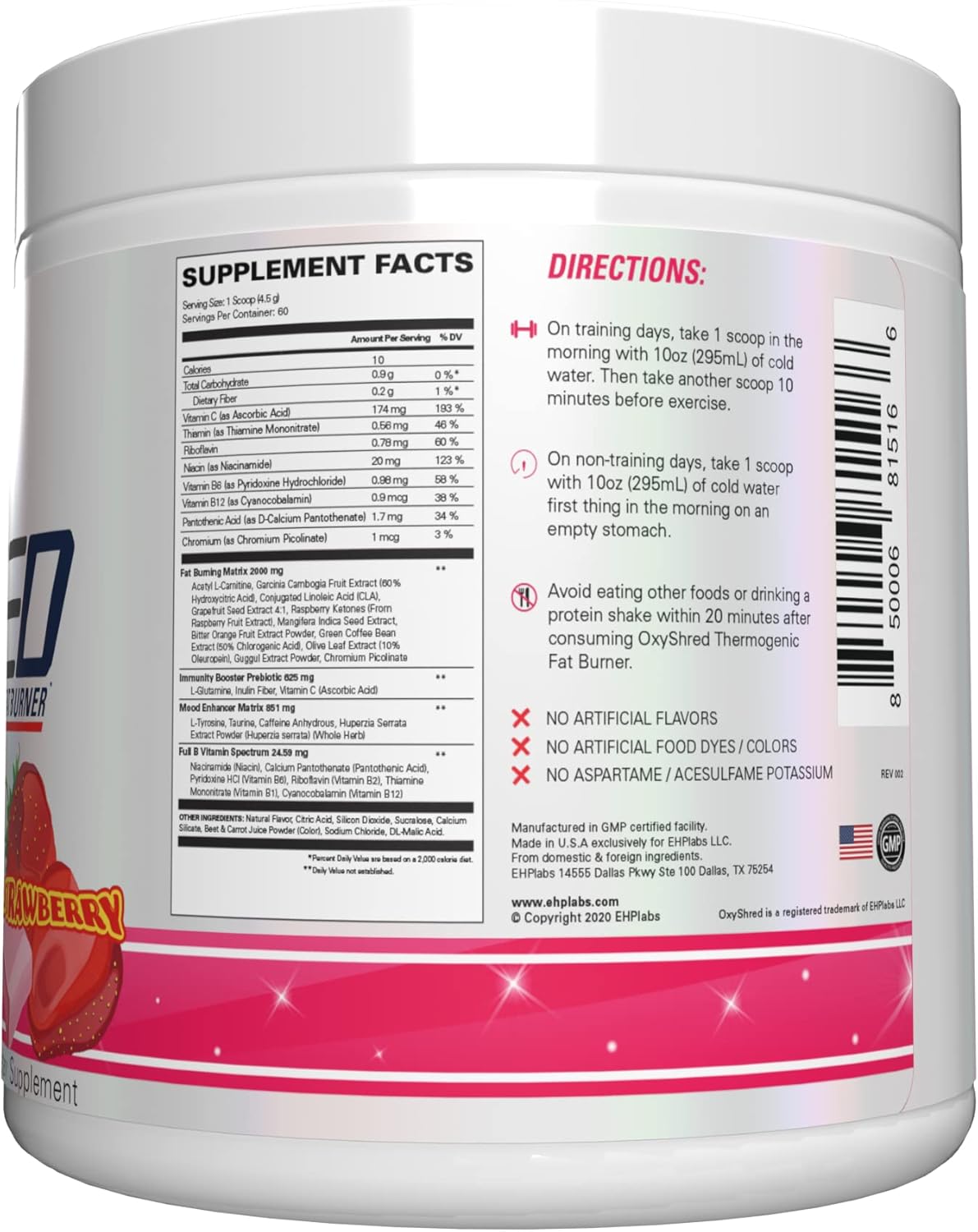 EHP Labs OxyShred Pre Workout Powder – Vegan Daily Energy Ritual for Calorie-Deficit Wellness, 14 Flavors