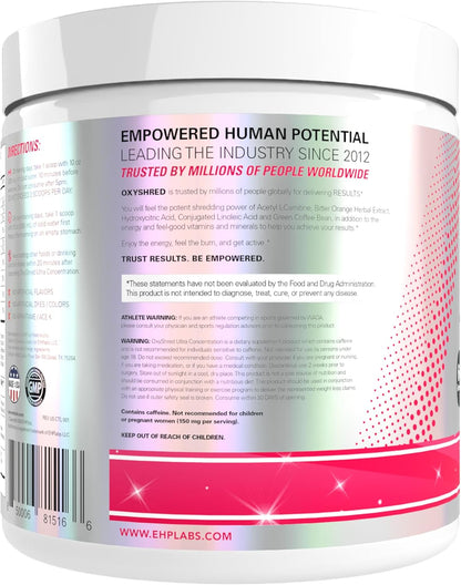 EHP Labs OxyShred Pre Workout Powder – Vegan Daily Energy Ritual for Calorie-Deficit Wellness, 14 Flavors