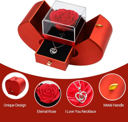 eight product variants covering four rose colors and three necklace metal options