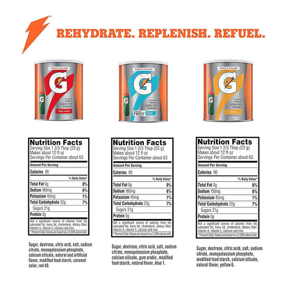 electrolyte + carbohydrate replacement formula (sodium, potassium phosphate, sugars)