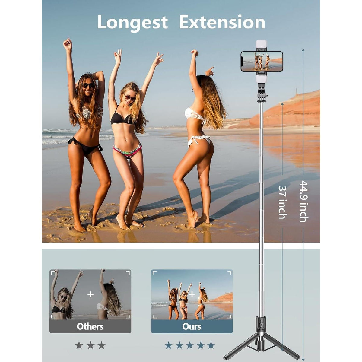embedded bluetooth remote shutter with 10m range and toggle switch for battery conservation