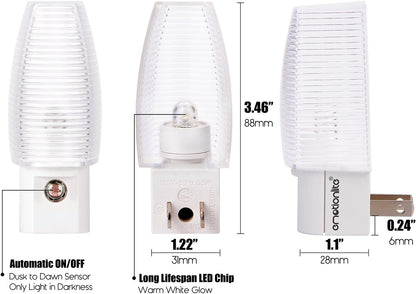Emotionlite Plug-in Night Light – Compact Side-Prong Design for Clutter-Free Outlets, Dusk to Dawn