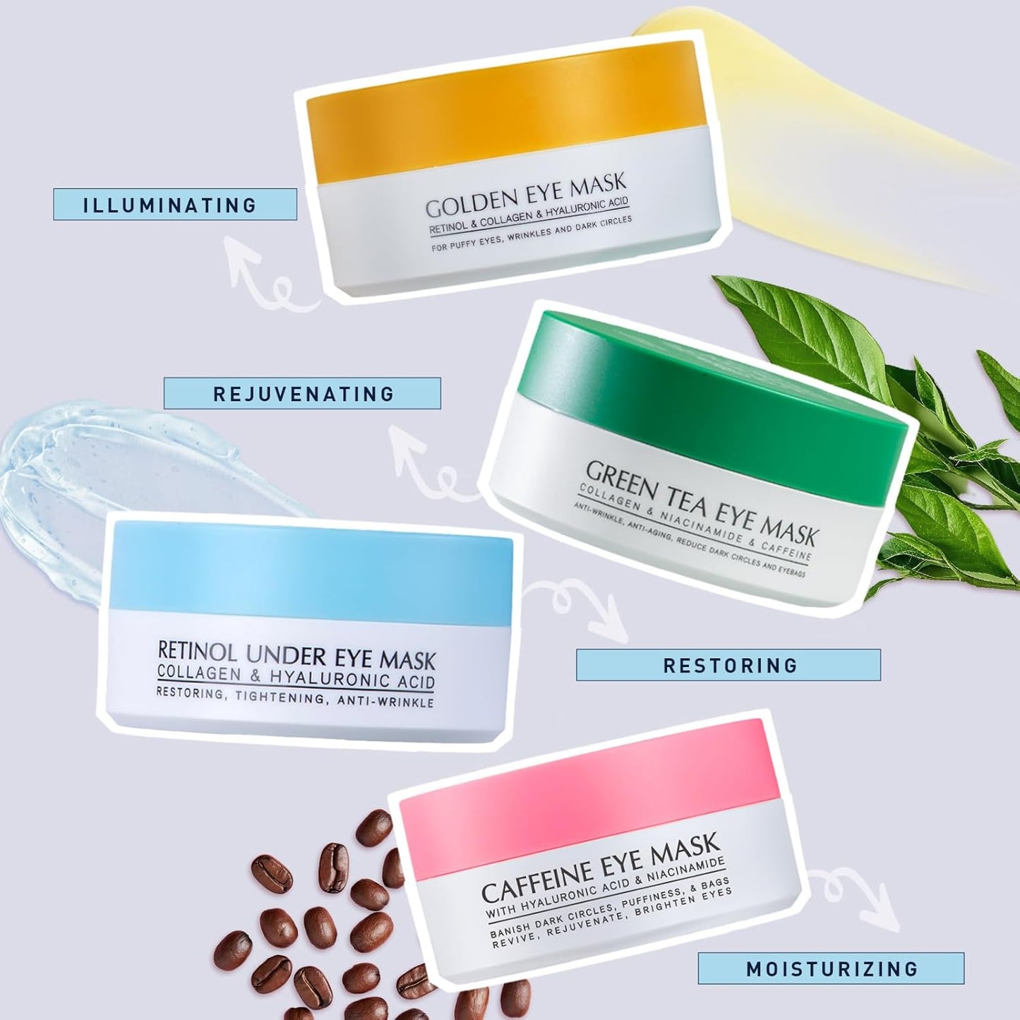Enaskin Naturals Under Eye Patches for Dark Circles – 20-Minute Self-Care Ritual for Bath Time Relaxation and Mindful Evenings