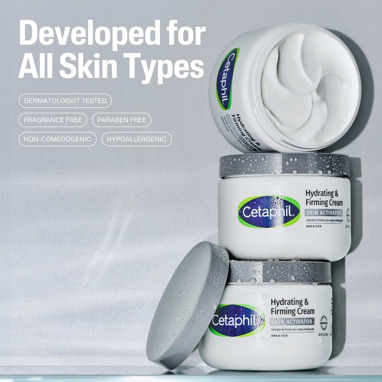 encapsulated centella asiatica (cica) to restore moisture barrier and visibly plump skin