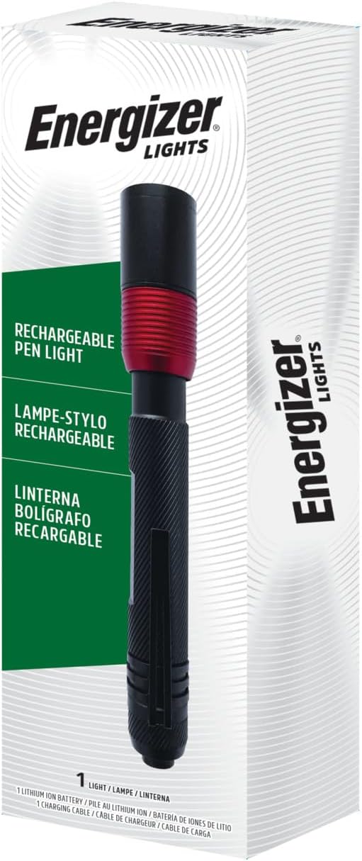 Energizer X400 Rechargeable Penlight for Power Outages, Reliable Emergency Flashlight for Home Blackouts