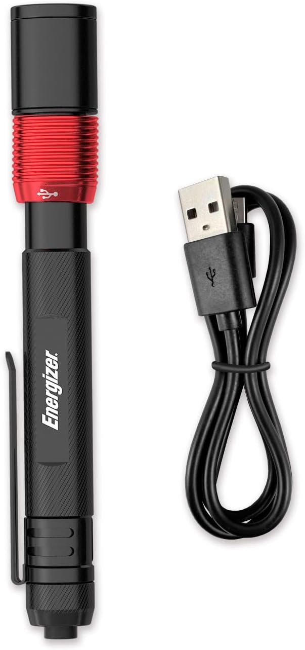 Energizer X400 Rechargeable Penlight for Power Outages, Reliable Emergency Flashlight for Home Blackouts